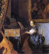 Jan Vermeer Young Woman Seated at a Virginal Spain oil painting artist